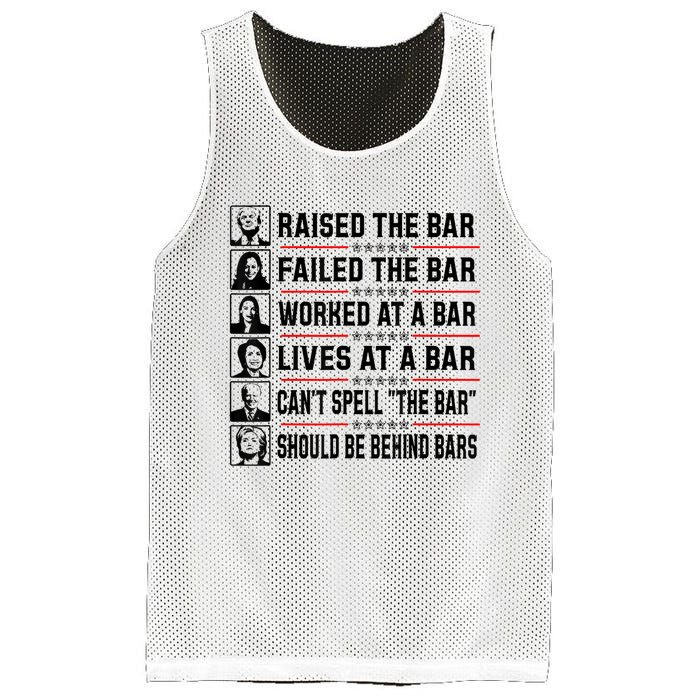 Pro Trump Raised The Bar Funny Political Anti Biden Meme Mesh Reversible Basketball Jersey Tank