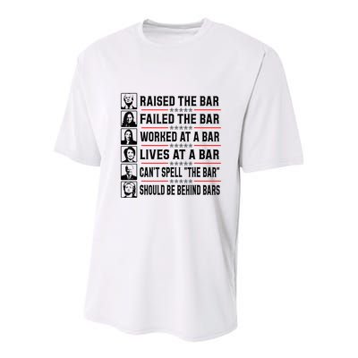 Pro Trump Raised The Bar Funny Political Anti Biden Meme Youth Performance Sprint T-Shirt