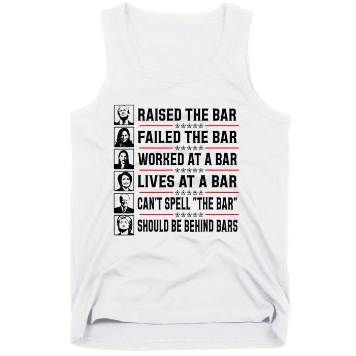 Pro Trump Raised The Bar Funny Political Anti Biden Meme Tank Top