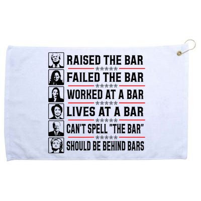 Pro Trump Raised The Bar Funny Political Anti Biden Meme Grommeted Golf Towel