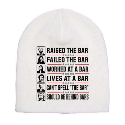Pro Trump Raised The Bar Funny Political Anti Biden Meme Short Acrylic Beanie