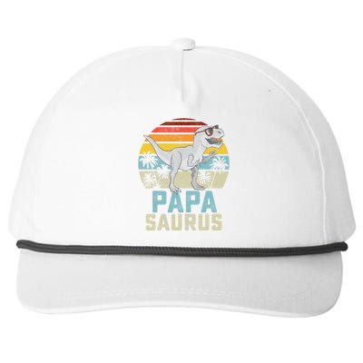 Papasaurus T Rex Dinosaur Papa Saurus Family Matching Snapback Five-Panel Rope Hat