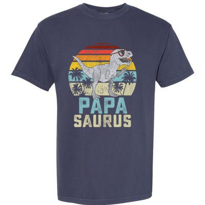 Papasaurus T Rex Dinosaur Papa Saurus Family Matching Garment-Dyed Heavyweight T-Shirt