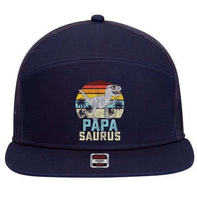 Papasaurus T Rex Dinosaur Papa Saurus Family Matching 7 Panel Mesh Trucker Snapback Hat