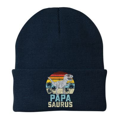 Papasaurus T Rex Dinosaur Papa Saurus Family Matching Knit Cap Winter Beanie