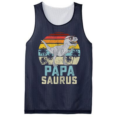 Papasaurus T Rex Dinosaur Papa Saurus Family Matching Mesh Reversible Basketball Jersey Tank