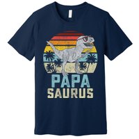 Papasaurus T Rex Dinosaur Papa Saurus Family Matching Premium T-Shirt