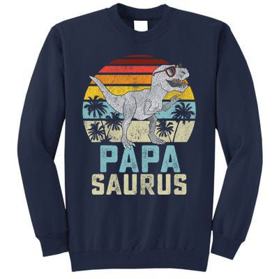 Papasaurus T Rex Dinosaur Papa Saurus Family Matching Tall Sweatshirt