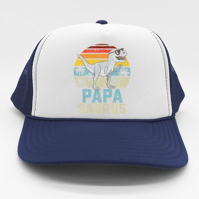 Papasaurus T Rex Dinosaur Papa Saurus Family Matching Trucker Hat