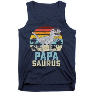 Papasaurus T Rex Dinosaur Papa Saurus Family Matching Tank Top