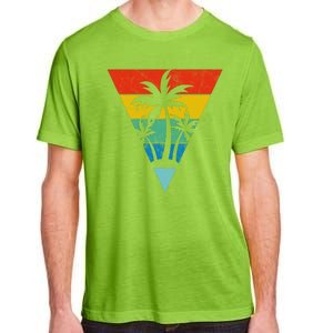 Palm Trees Retro Triangle Sunset Adult ChromaSoft Performance T-Shirt