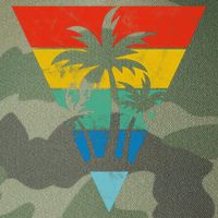 Palm Trees Retro Triangle Sunset Legacy Tie Dye Trucker Hat