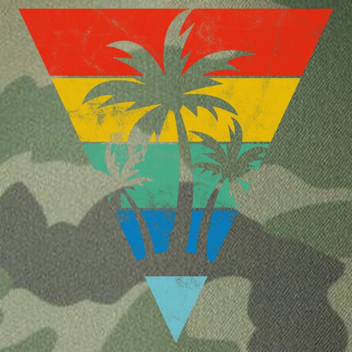 Palm Trees Retro Triangle Sunset Legacy Tie Dye Trucker Hat