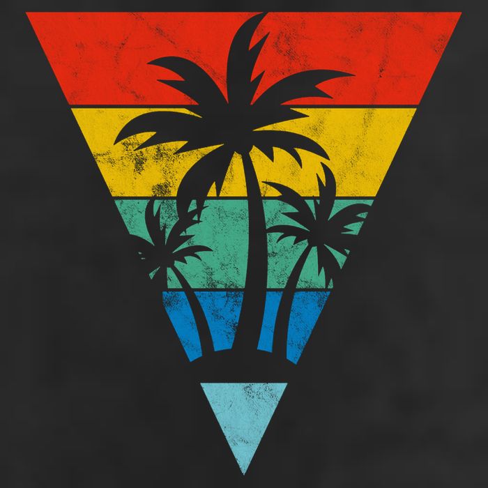 Palm Trees Retro Triangle Sunset Cool Comfort Performance Bucket Hat