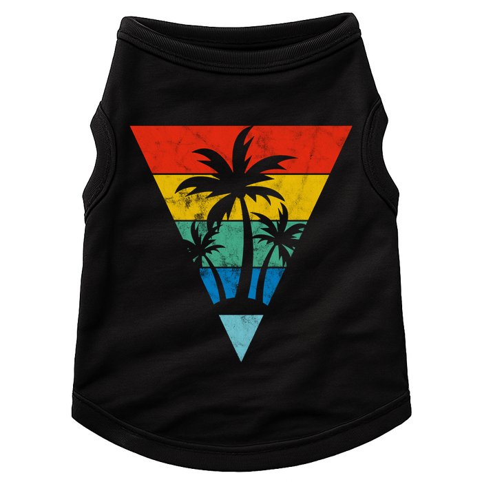 Palm Trees Retro Triangle Sunset Doggie Tank