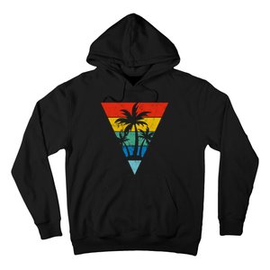 Palm Trees Retro Triangle Sunset Hoodie