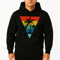 Palm Trees Retro Triangle Sunset Hoodie