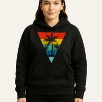 Palm Trees Retro Triangle Sunset Hoodie