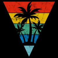 Palm Trees Retro Triangle Sunset Hoodie