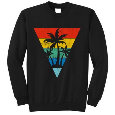 Palm Trees Retro Triangle Sunset Sweatshirt