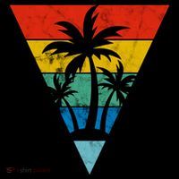 Palm Trees Retro Triangle Sunset Sweatshirt
