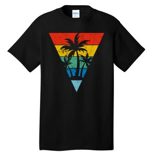 Palm Trees Retro Triangle Sunset Tall T-Shirt