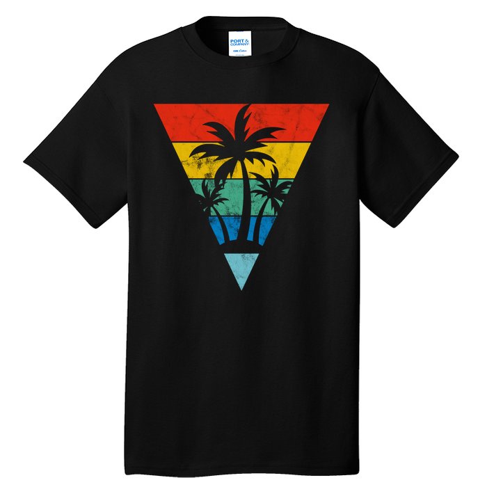 Palm Trees Retro Triangle Sunset Tall T-Shirt