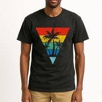 Palm Trees Retro Triangle Sunset Tall T-Shirt