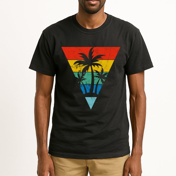 Palm Trees Retro Triangle Sunset Tall T-Shirt