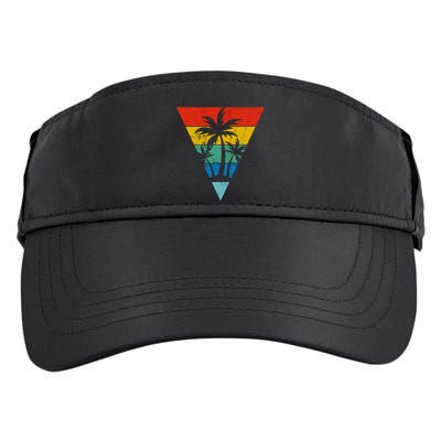 Palm Trees Retro Triangle Sunset Adult Drive Performance Visor
