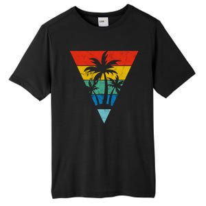 Palm Trees Retro Triangle Sunset Tall Fusion ChromaSoft Performance T-Shirt