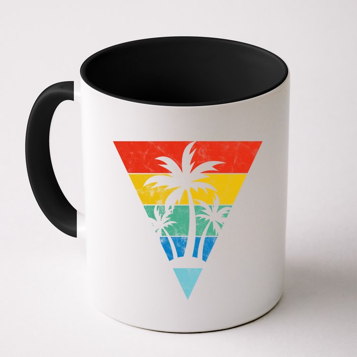 Palm Trees Retro Triangle Sunset Mug