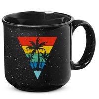 Palm Trees Retro Triangle Sunset 15oz Campfire Ceramic Mug