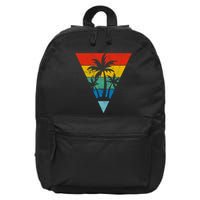 Palm Trees Retro Triangle Sunset 16 in Basic Backpack