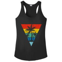 Palm Trees Retro Triangle Sunset Ladies PosiCharge Competitor Racerback Tank