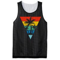 Palm Trees Retro Triangle Sunset Mesh Reversible Basketball Jersey Tank