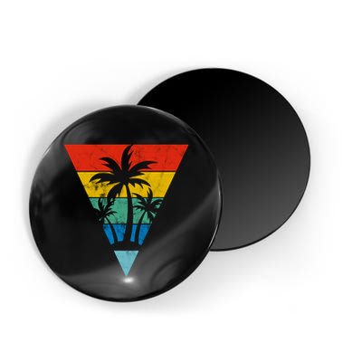 Palm Trees Retro Triangle Sunset Magnet