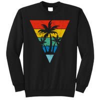 Palm Trees Retro Triangle Sunset Tall Sweatshirt