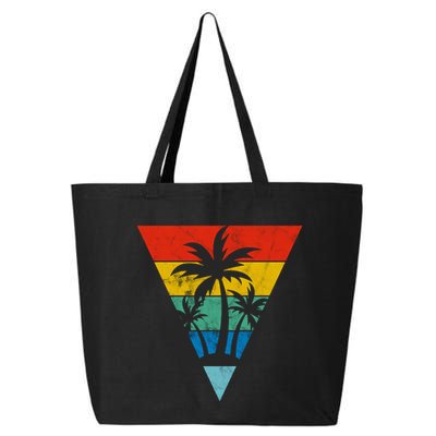 Palm Trees Retro Triangle Sunset 25L Jumbo Tote