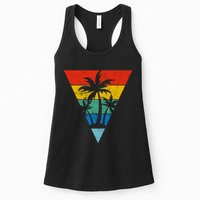 Palm Trees Retro Triangle Sunset Womens Tank Top