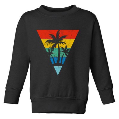 Palm Trees Retro Triangle Sunset Toddler Sweatshirt
