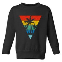 Palm Trees Retro Triangle Sunset Toddler Sweatshirt