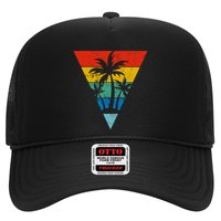 Palm Trees Retro Triangle Sunset Trucker Hat