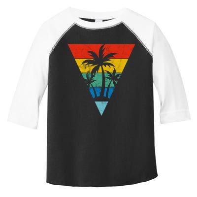 Palm Trees Retro Triangle Sunset Toddler Fine Jersey T-Shirt