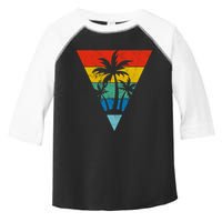 Palm Trees Retro Triangle Sunset Toddler Fine Jersey T-Shirt