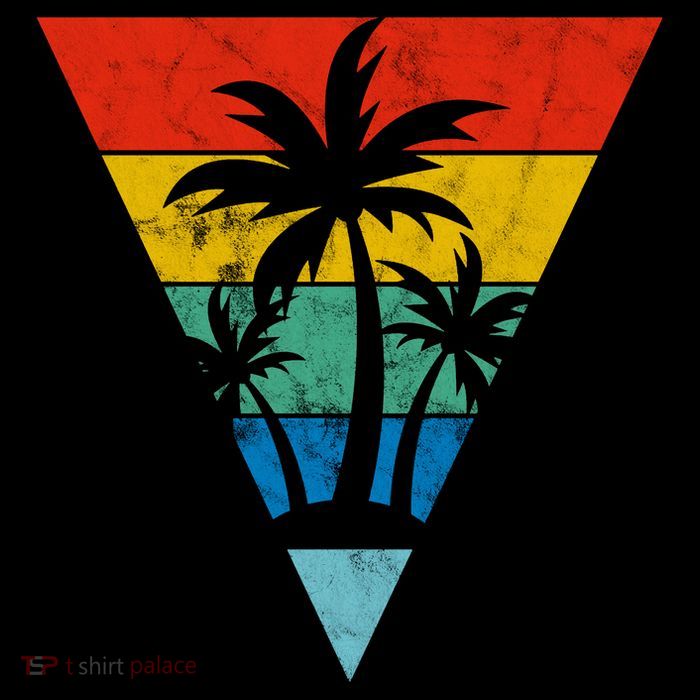 Palm Trees Retro Triangle Sunset Tank Top