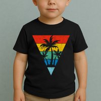 Palm Trees Retro Triangle Sunset Toddler T-Shirt