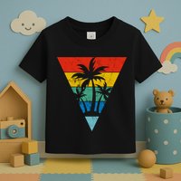 Palm Trees Retro Triangle Sunset Toddler T-Shirt
