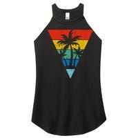 Palm Trees Retro Triangle Sunset Women's Perfect Tri Rocker Tank