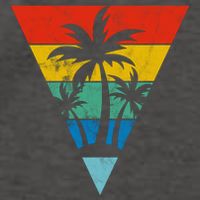 Palm Trees Retro Triangle Sunset Vector Backpack